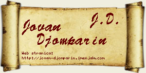 Jovan Đomparin vizit kartica